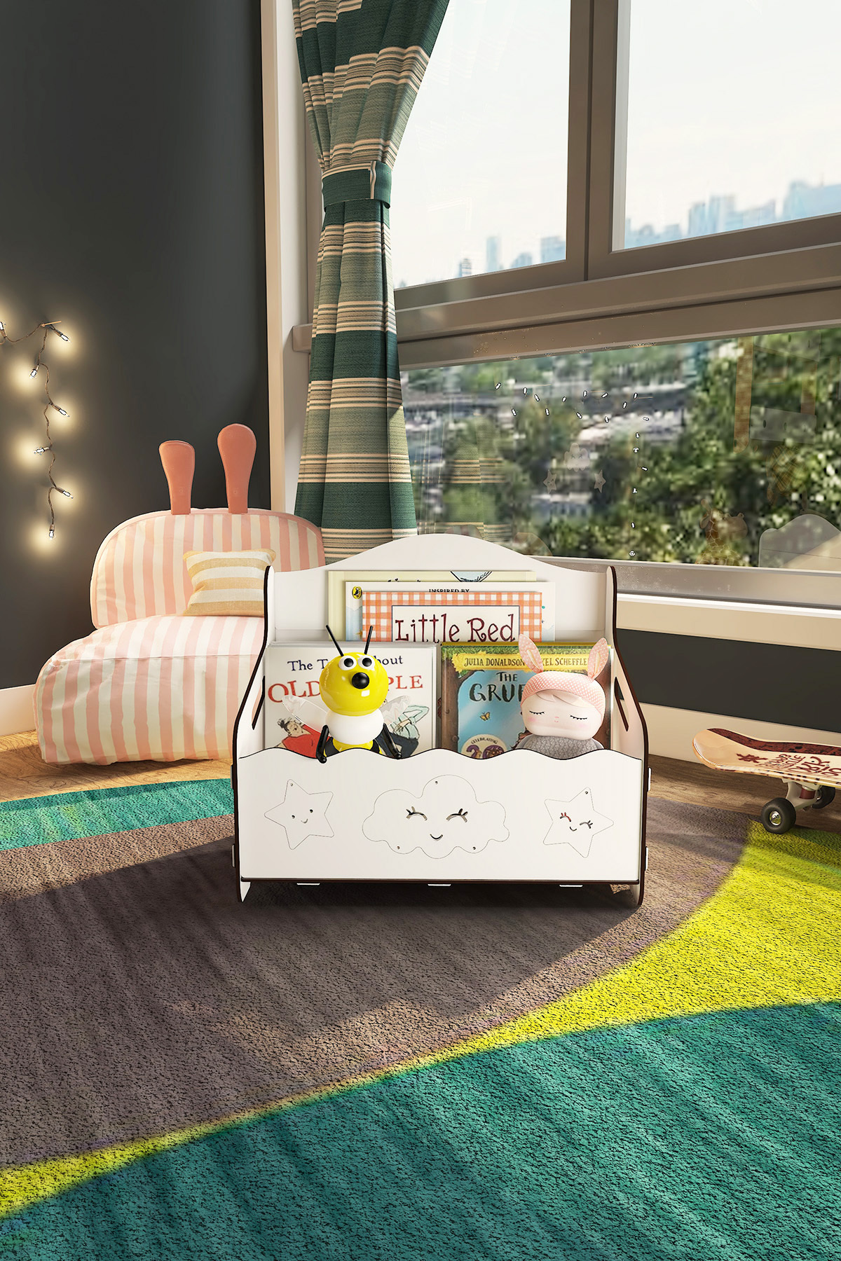 Mingitav Monte Montessori Bank Kitaplık Dergilik Çocuk Odası Ahşap MDF Bebek Kitaplığı Mini Çocuk Kitaplığı fotoğrafı 4 (önizleme)