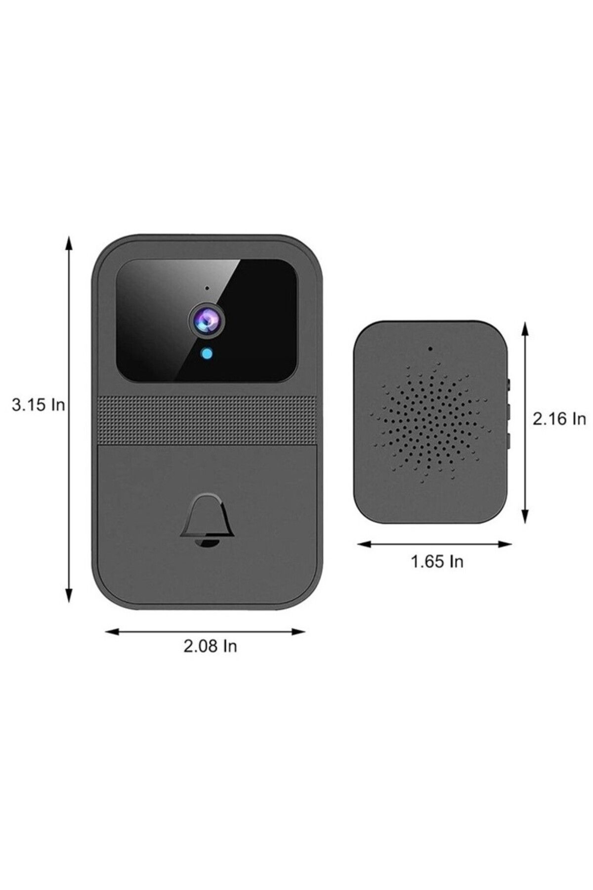 38 Melodili Akıllı Görüntülü Kapı Zili Kablosuz İki Yönlü Ses HD Ev Gözetim Wifi Güvenlik Kamerası