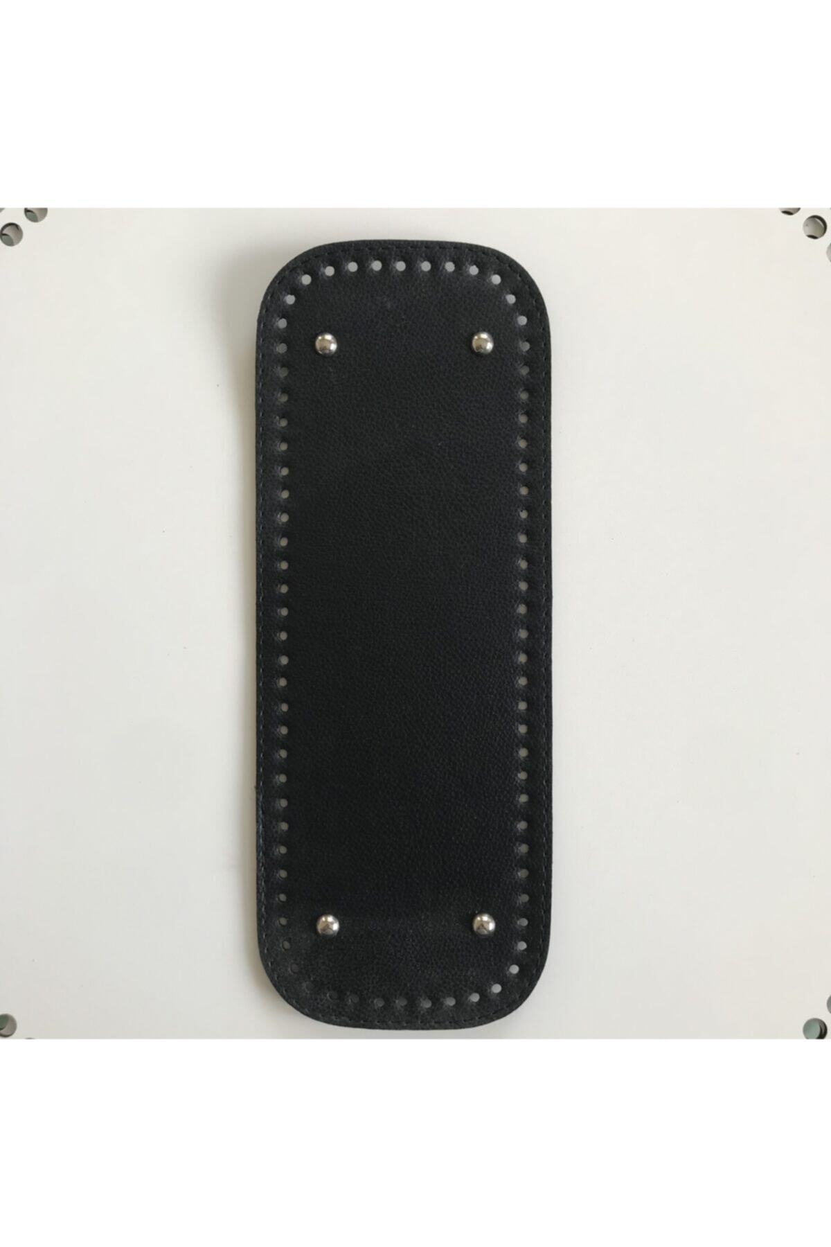 NYHM Siyah Suni Deri Örgü Çanta Tabanı 12x32cm