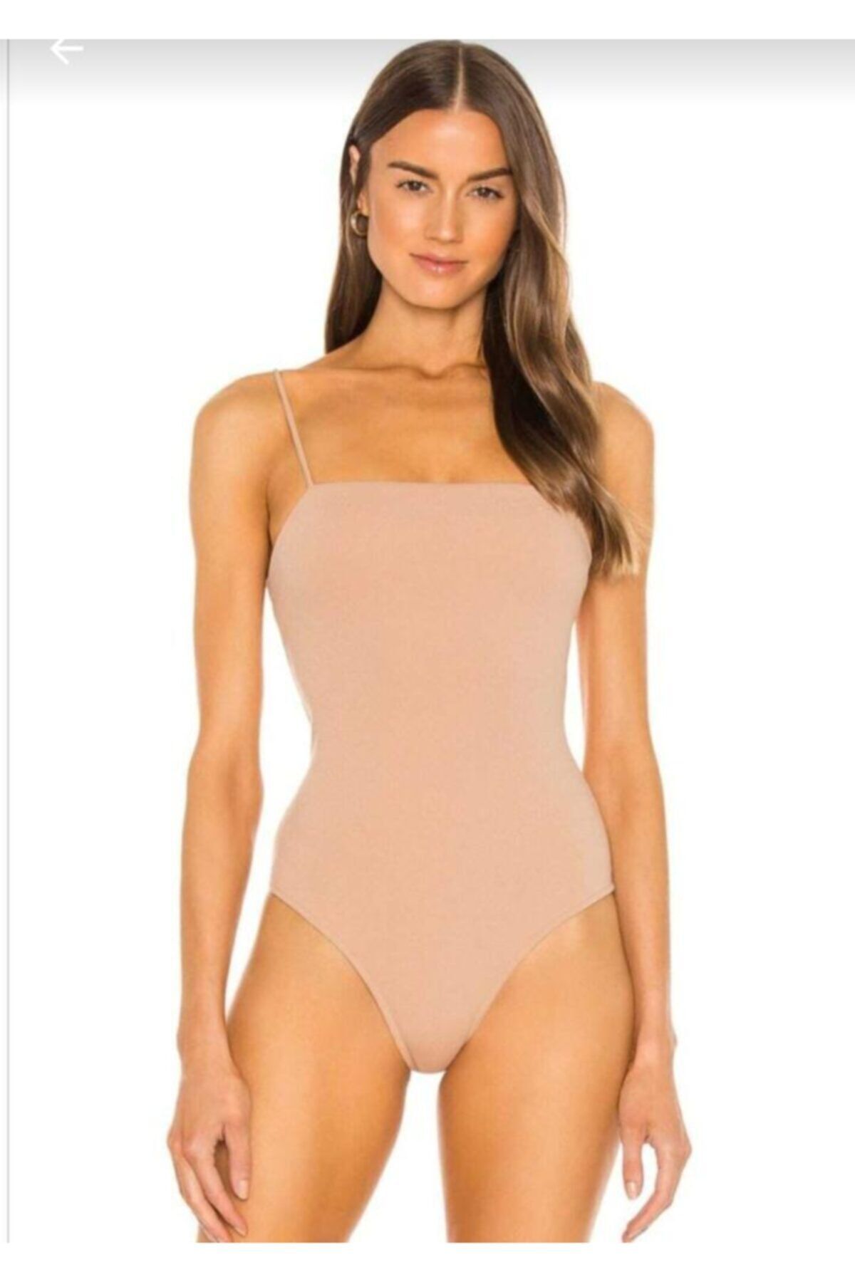 Nsb Tasarım Body Cu Bretele De Damă, Bej Femeie - XS