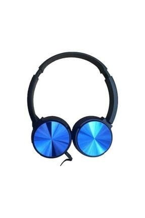 Extra Bass Kablolu Mikrofonlu Kulak Üstü Kulaklık Mavi 00282_R1