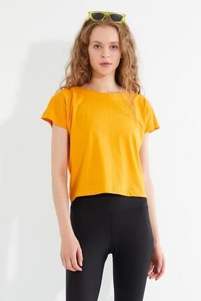 Kadın T-shirt Sarı 68PLST