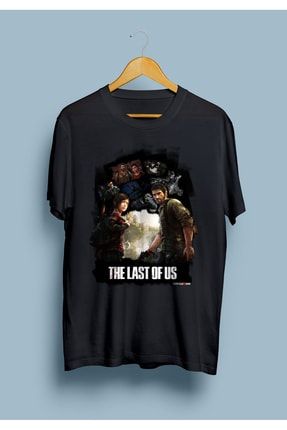 Unisex Siyah The Last Of Us Oyuncu Tasarım Baskılı Tişört KRG0625