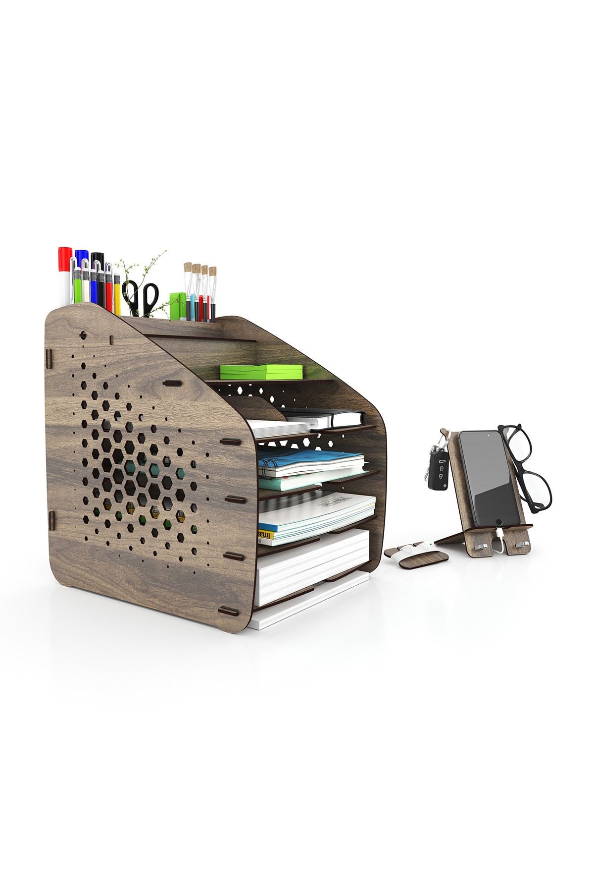 Mingitav-Otto Design A4 Document Shelf Desktop Organizer - 6 Colors Hexa Large 6