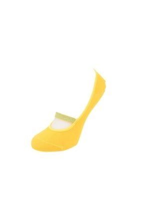 Kadın Sarı Simli Bantlı Pamuklu Pilates & Yoga Çorabı 5003145