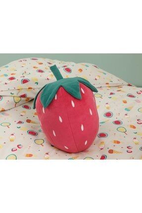 Strawberry Çilek Tasarımlı Polyester Dekoratif Yastık 35x30 Cm Pembe eng75833