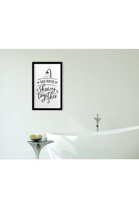 Home Banyo Dekoratif Ahşap Siyah Çerçeveli Tablo-24 Bitmeyen80820
