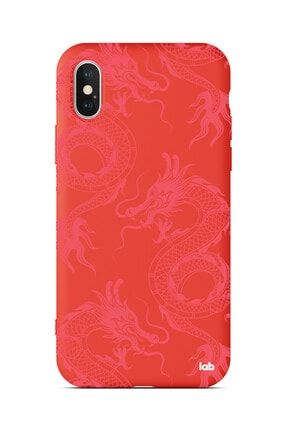 Apple Iphone X/xs Kırmızı Silikon Telefon Kılıfı - Dragons S05NA183