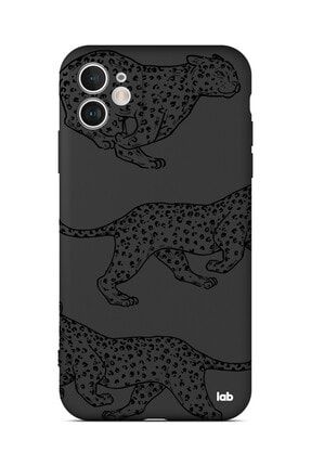 Apple Iphone 11 Siyah Silikon Telefon Kılıfı - Walking Cheetah N08NN135