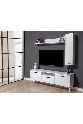 Beyaz Renk Modern Tv Ünitesi 150 cm PSM118