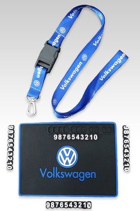 Volkswagen Logolu Anahtarlık & Oto Ayna Askı Ipi | Numaratörlü Kaydırmaz Ped OTOKS0004