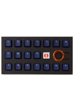 Rubber Gaming Aydınlatmalı Keycaps Set - 18 Keys Rubberized Doubleshot Key Caps (dark Blue) 018C03BU101