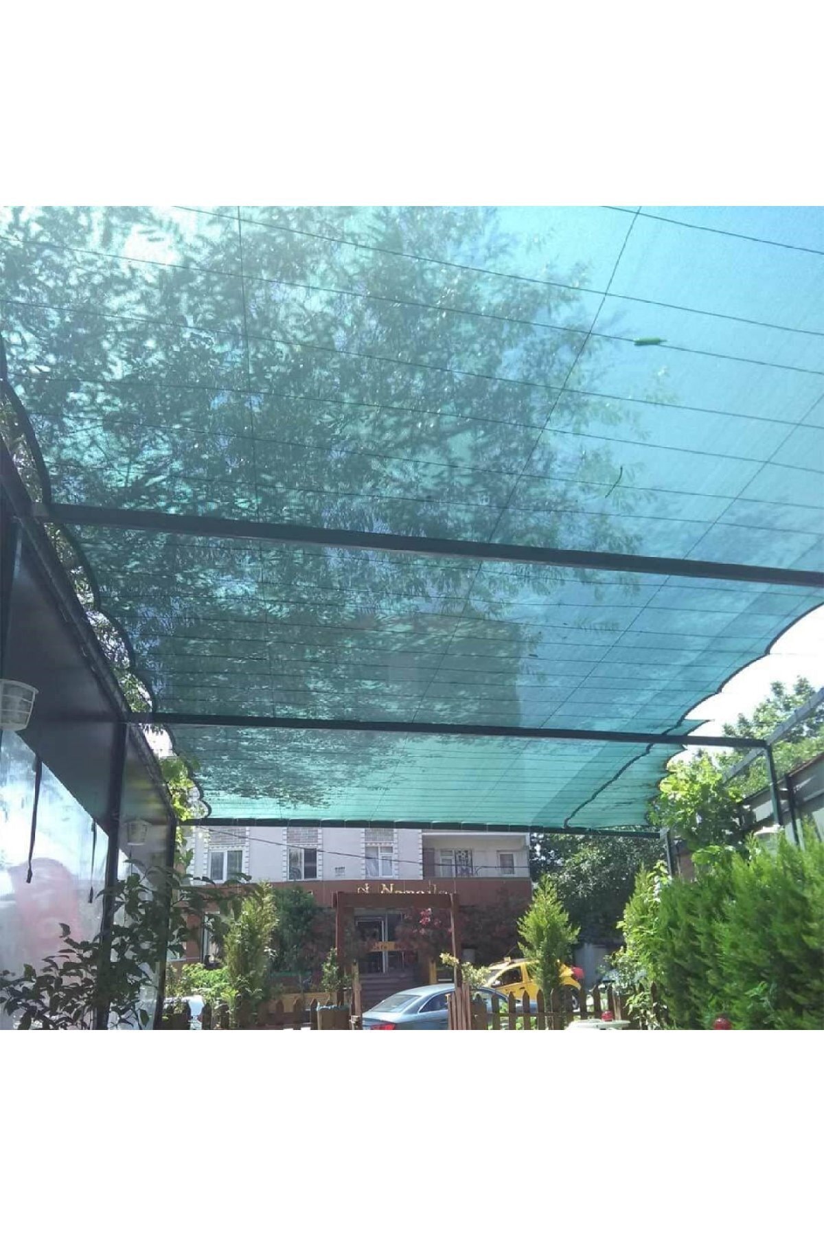 %75'lik Yeşil Gölgelik File 5*9 METRE - Branda - Çit Filesi - Şeritli Halkalı 4