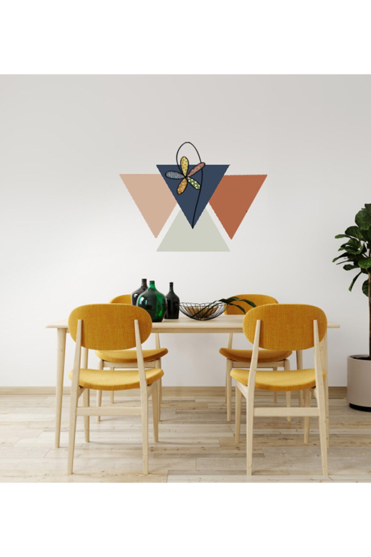 Geometrik Desenli Duvar Sticker 60x40 cm