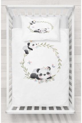 Osso Sevimli Panda Ayıcıklar Desenli Beşik Bebek Odası Nevresim Takımı Ossobebees20210124