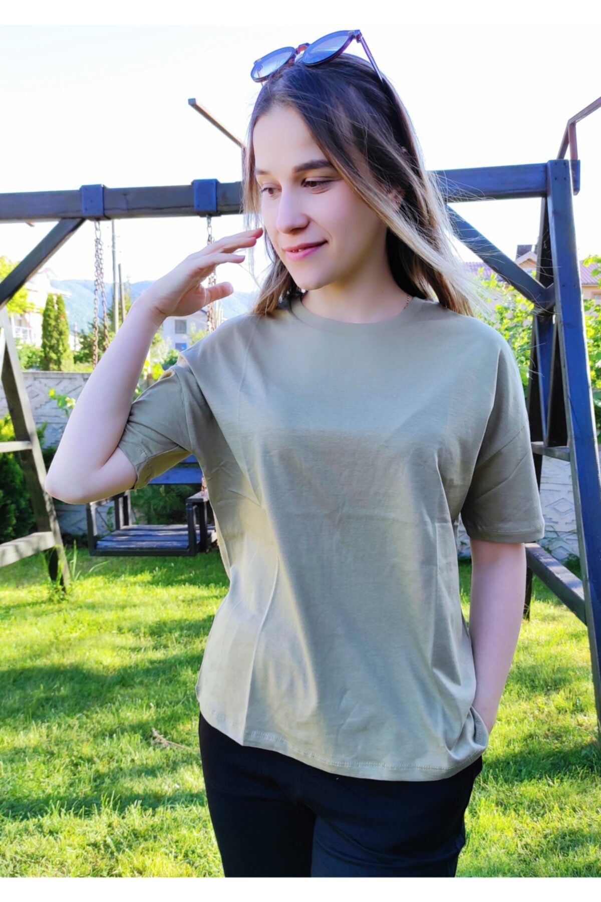 تی شرت طرح ساده یقه گرد آستین کوتاه زنانه دلوین Dilvin (برند ترکیه)