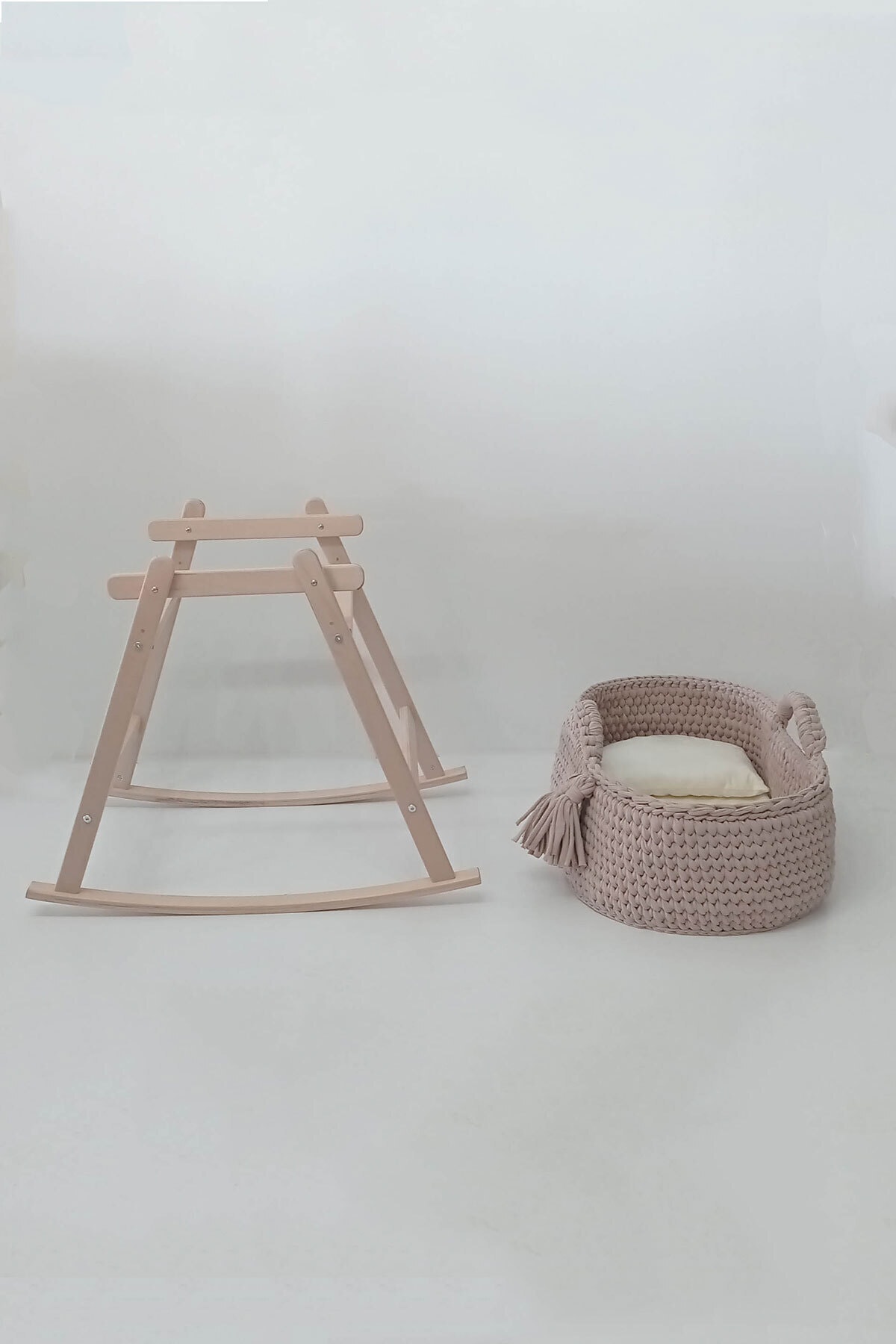 Babycom Standlı Örgü Puset Beşik - Bej fotoğrafı 4 (önizleme)