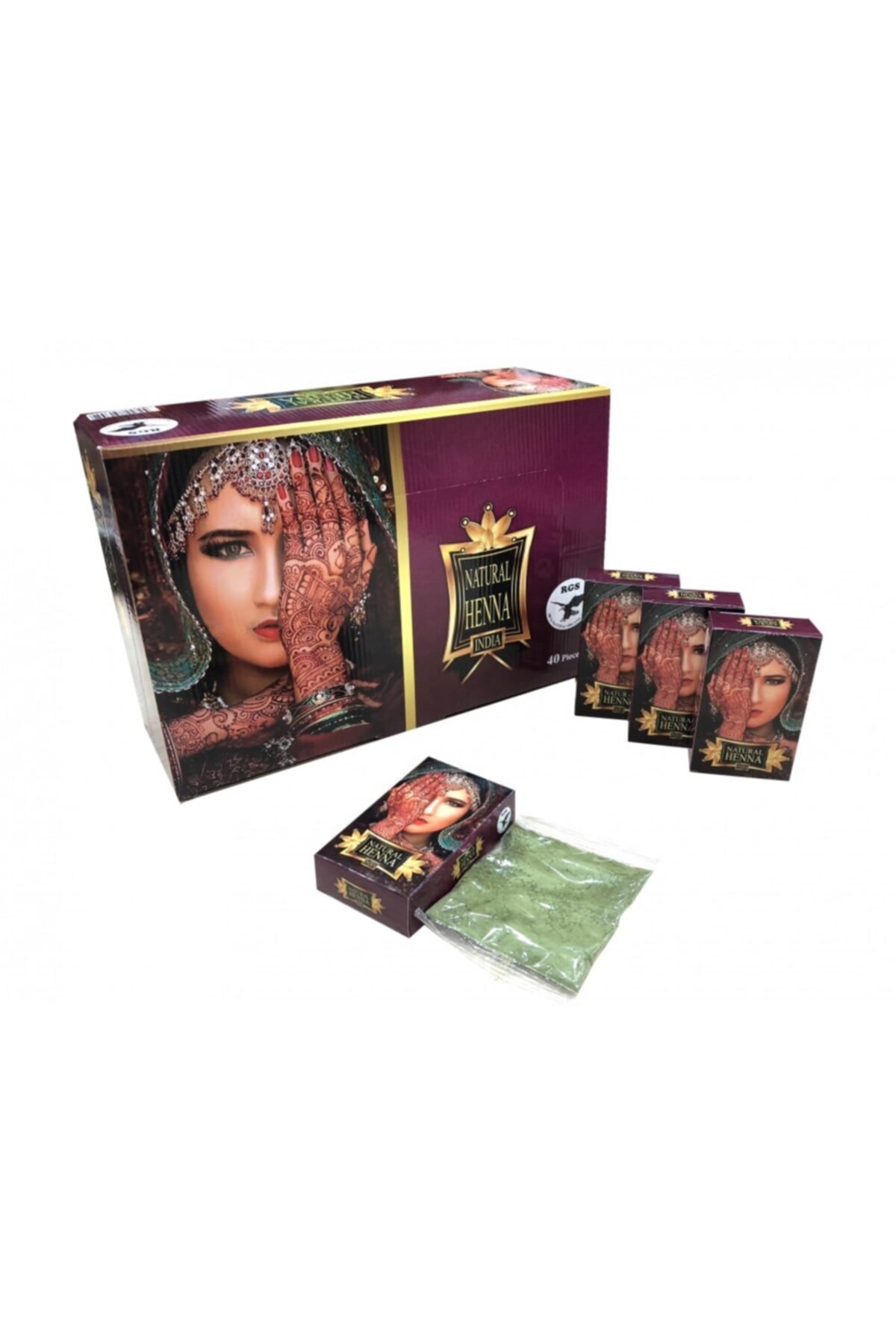 QUEEN'S HENNA 4パックセット Genel Markalar Natural Henna Kına 40 Lı Pk Toz Kına - Fiyatı
