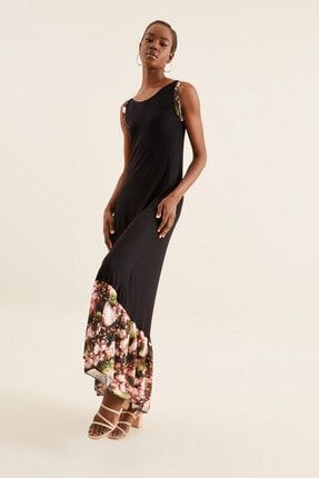 Kadın Siyah Maxi Elbise EBM2820