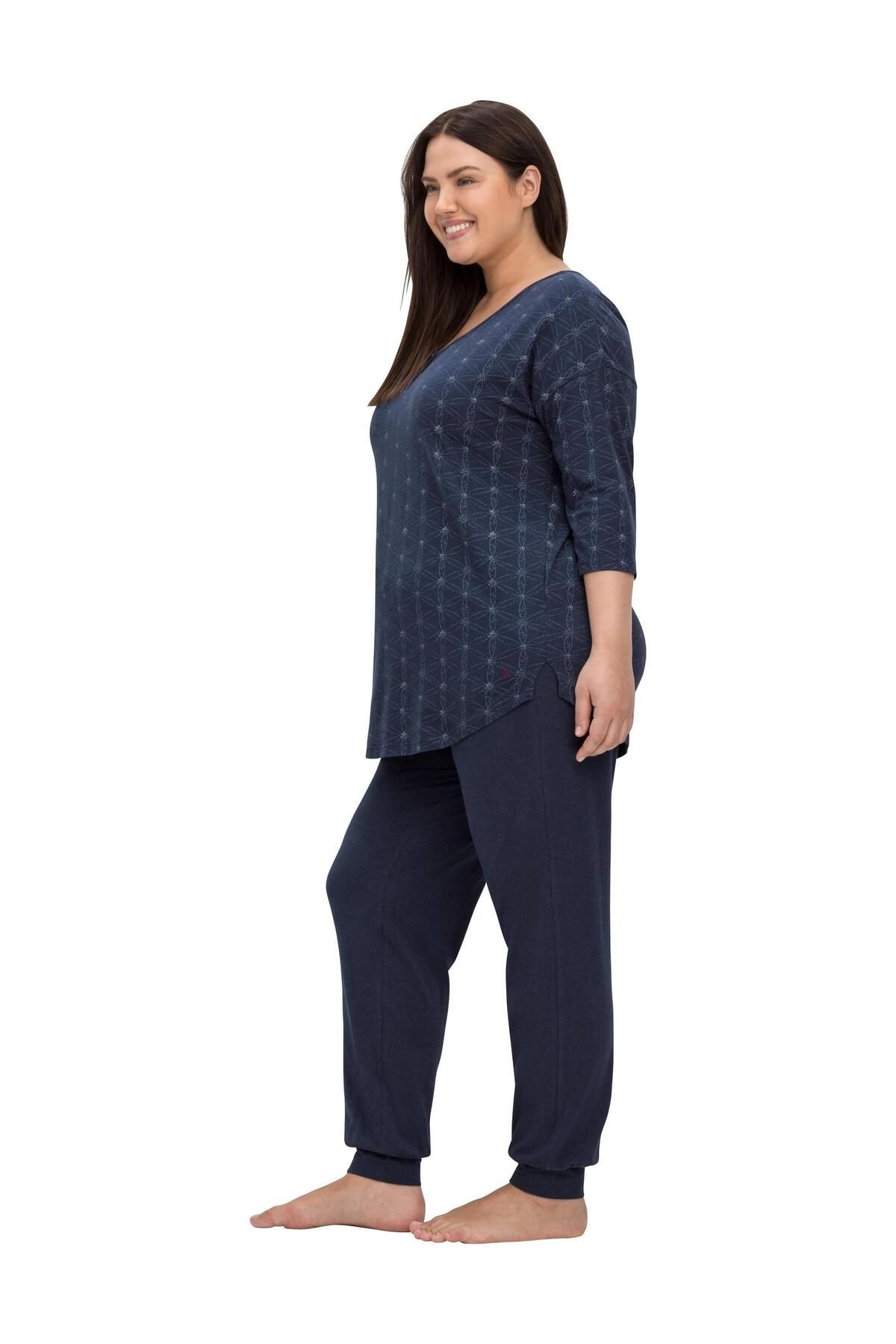 Blau - - set Pyjama Sheego Trendyol - Strukturiert