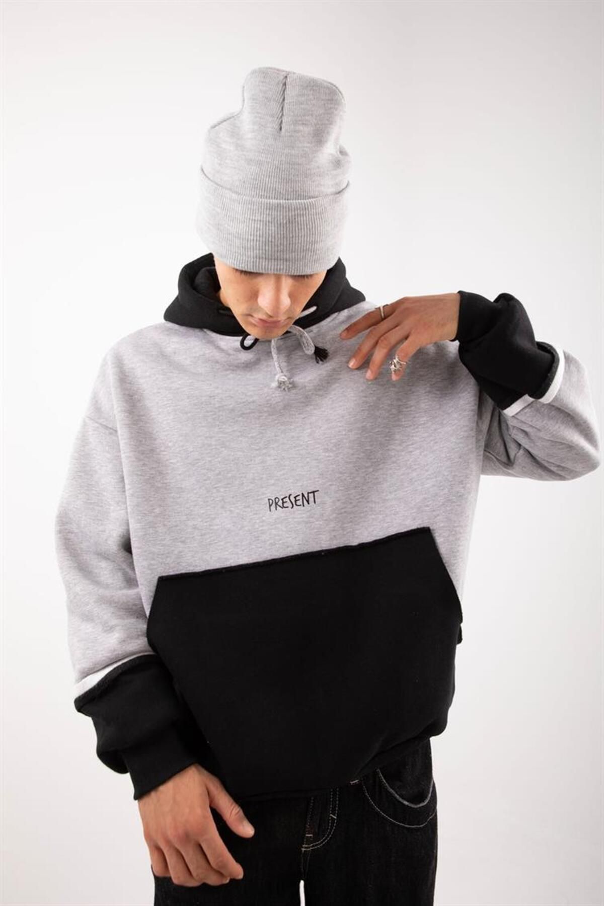 Flaw Wear Present Printed Double Color Oversize Hoodie