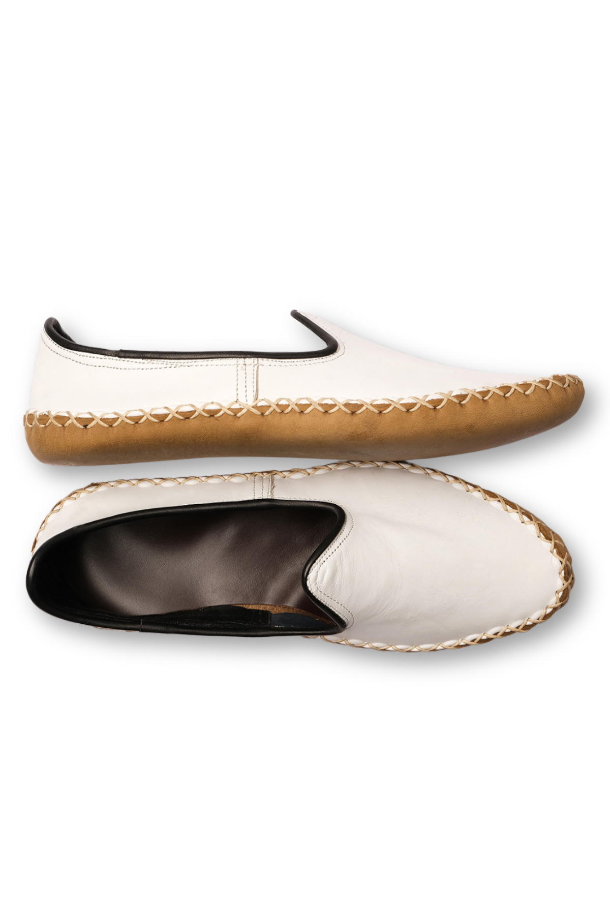 Handmade Genuine Leather Sandal Model Unisex White Shoes / Yemeni Shoes / Ballerinas