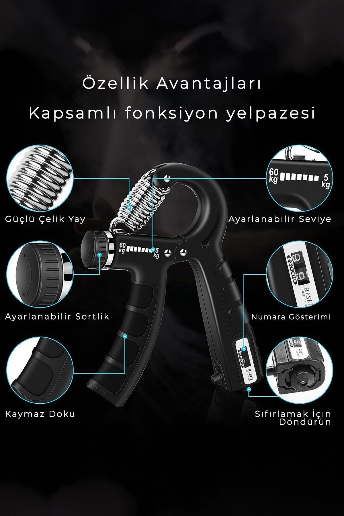 Factorial-Carpal Resistance Wrist Front Arm Strengthening Tool Muscle Building Exercise Hand Spring Exercise with Counter 2pcs 4