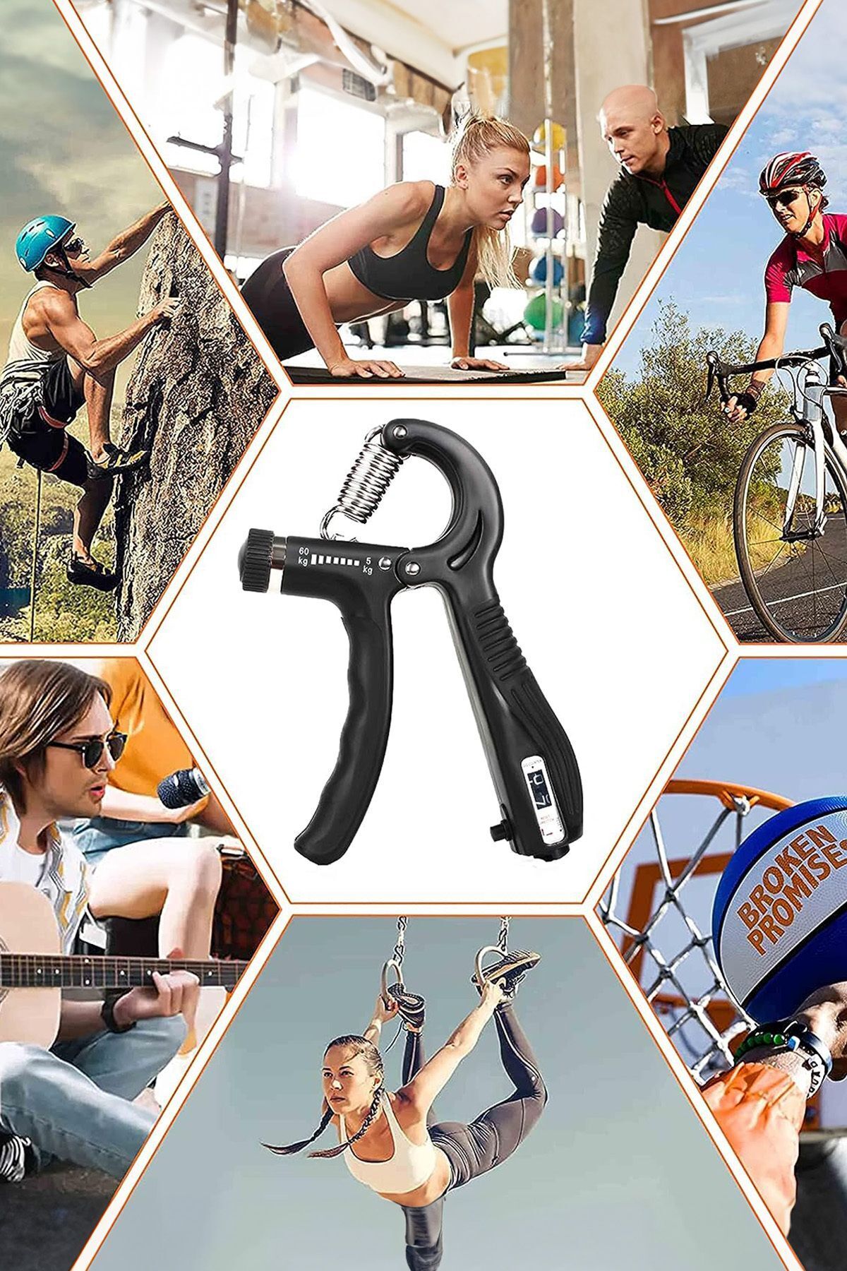 Factorial-Carpal Resistance Wrist Front Arm Strengthening Instrument Muscle Building Exercise Hand Spring Exercise with Counter 60 kg 7