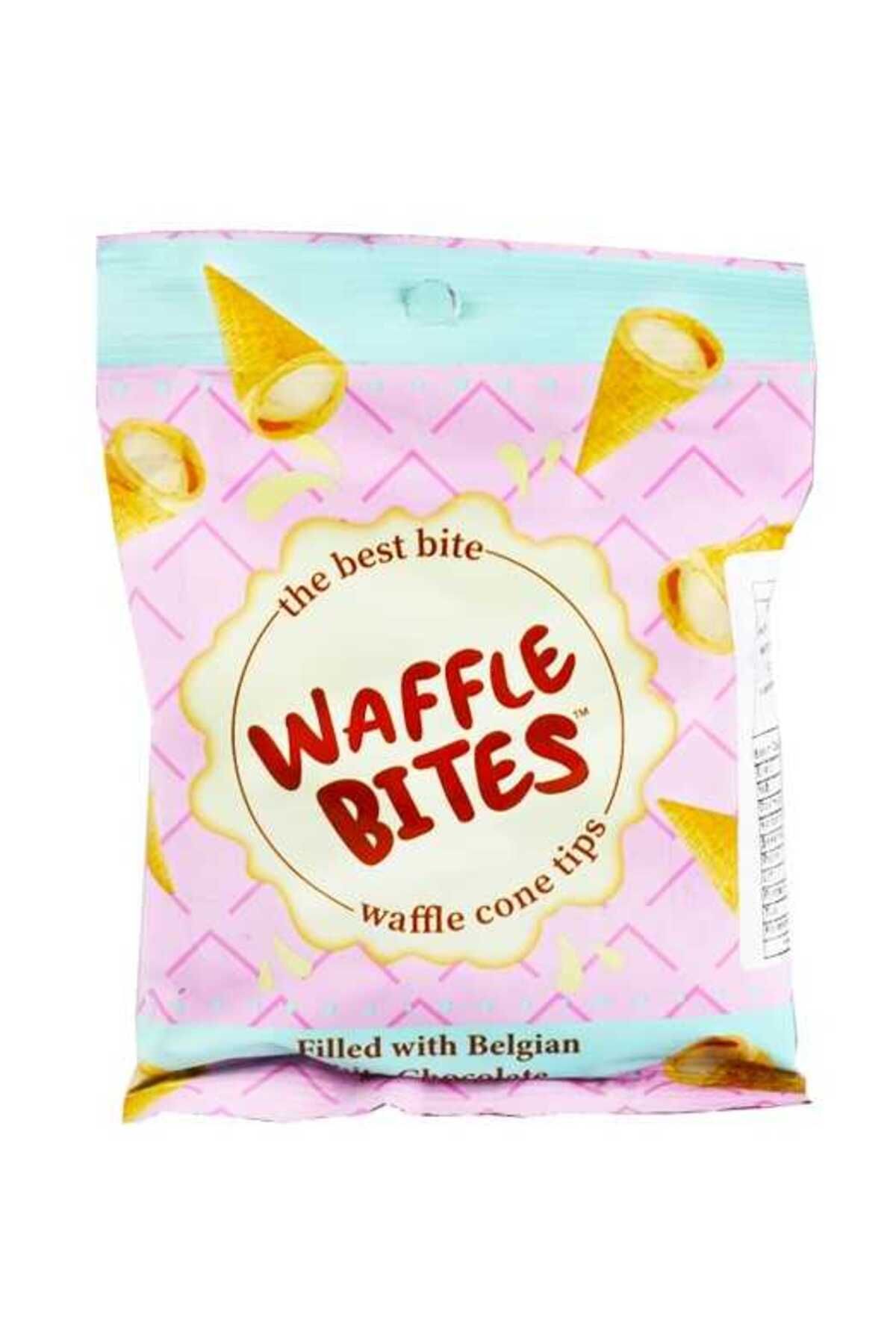 Delight in Waffle Bites White Chocolate Cornet, 48 grams of white chocolate waffle bites in one package. Perfect for snacking.