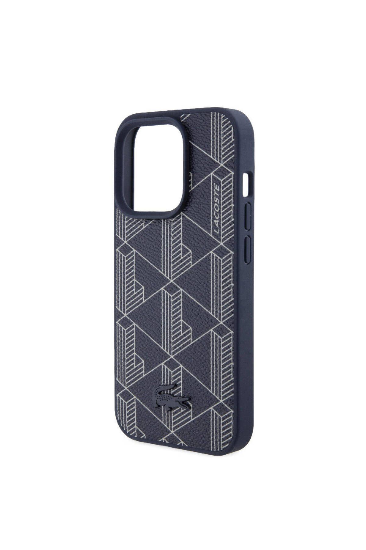 کاور و قاب آبی iPhone 15 Pro Case دارای مجوز MAGSAFE شارژ الگوی چرمی PU Lacoste