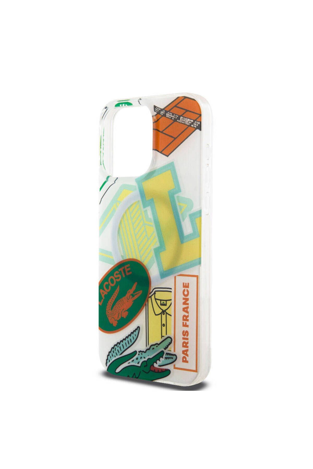 کاور و قاب زرد iPhone 15 Pro Max Case دارای مجوز MAGSAFE PATCHES YELLOD الگوی Lacoste