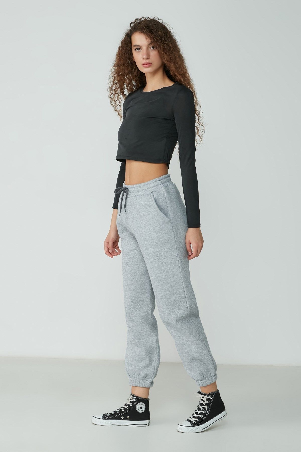 C City Jogger Thick Fleece Sweatpants 906 Gray Trendyol