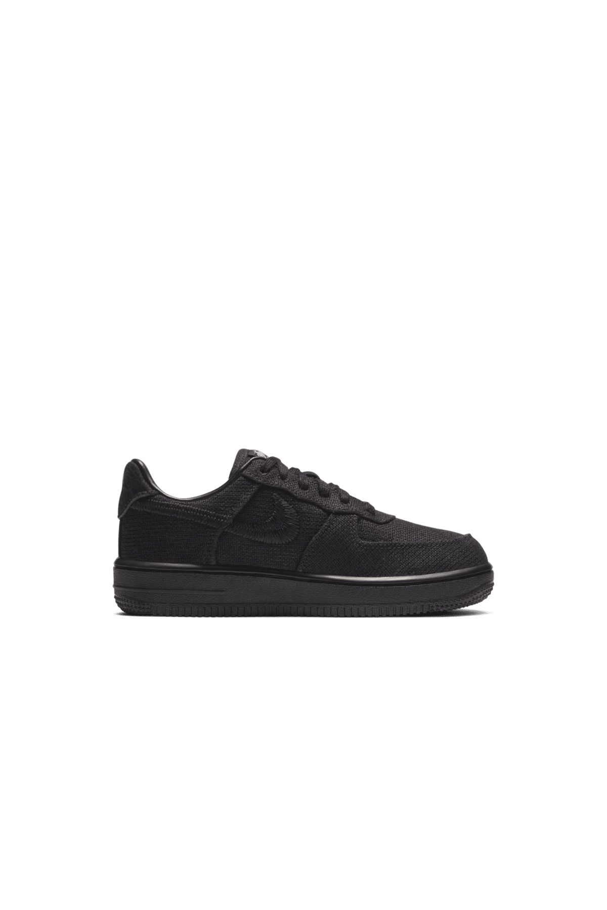 Nike x Stussy Air Force 1 Low Triple Black PS Sneaker Cocuk Siyah Gunluk Spor Ayakkab Cocuk Ayakkab