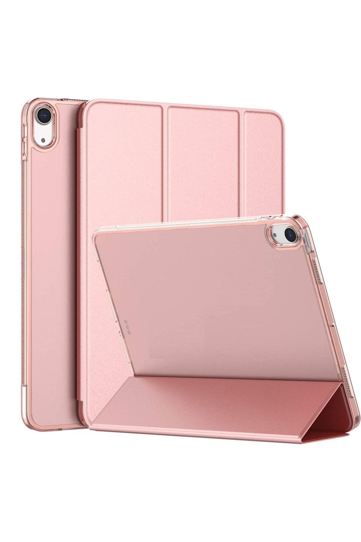 UnDePlus-Apple Ipad Air 1 / 2 Ipad 5th / 6th Generation 9.7 Case Pu Leather Smart Case A1566 A1567 Rose Gold 1