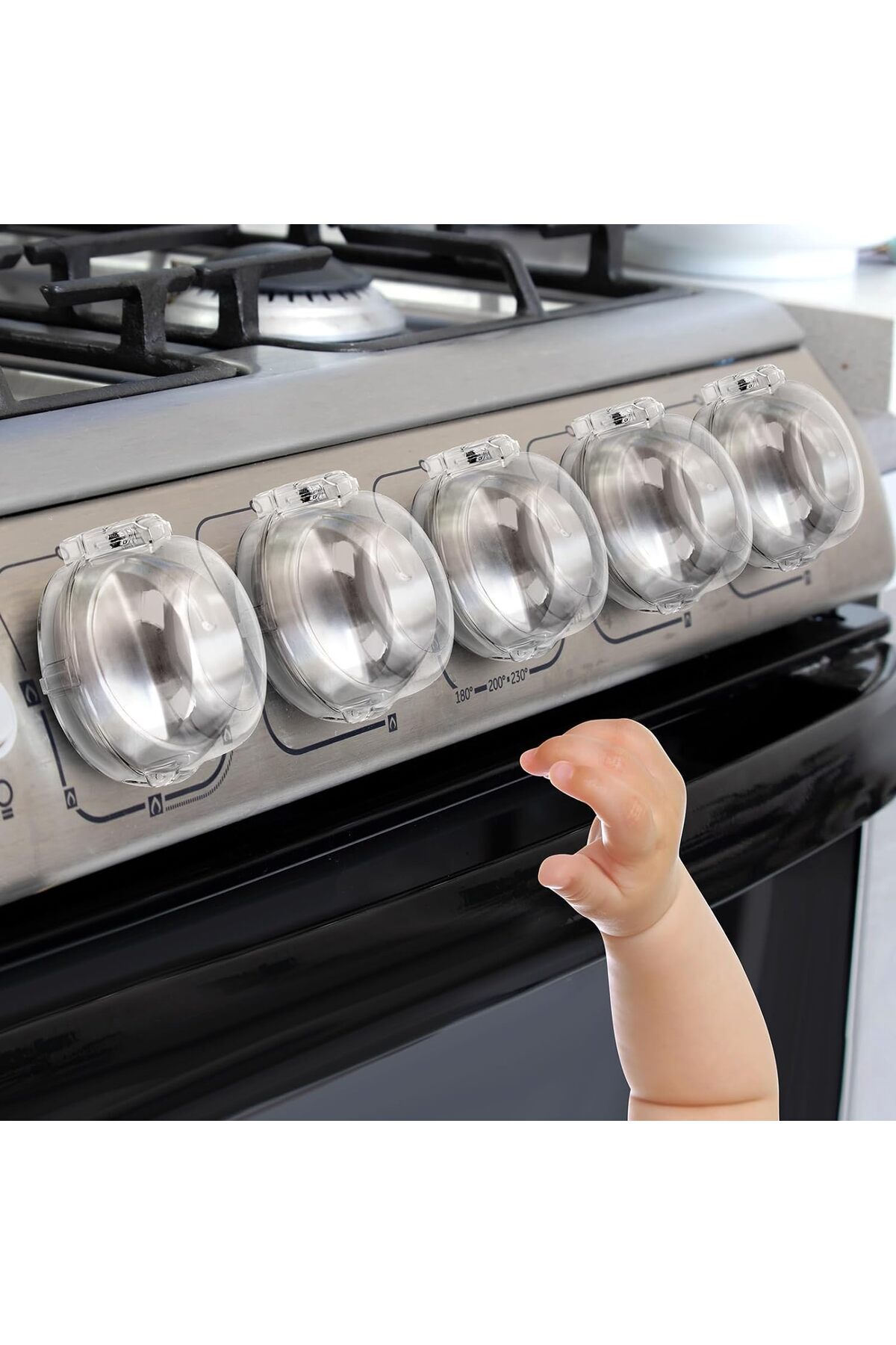 Miningaa 2 Adet Iz Bırakmaz Montajsız Ocak Ve Fırın Gaz Düğmesi Kapatıcı Güvenlik Kapağı Bebek Çocuk Güvenlik fotoğrafı 6 (önizleme)