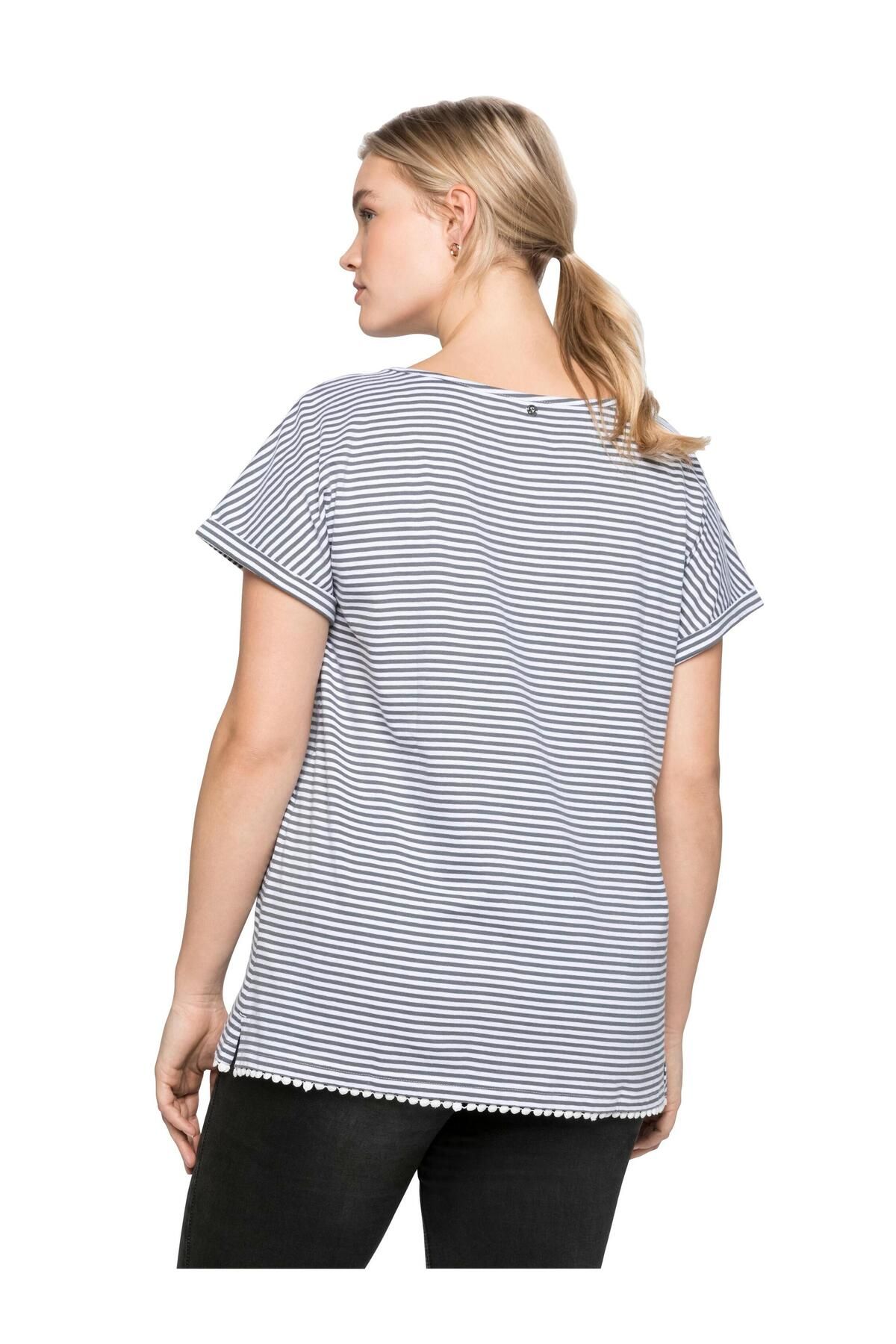 Sheego T-Shirt - Grau - Oversized - Trendyol