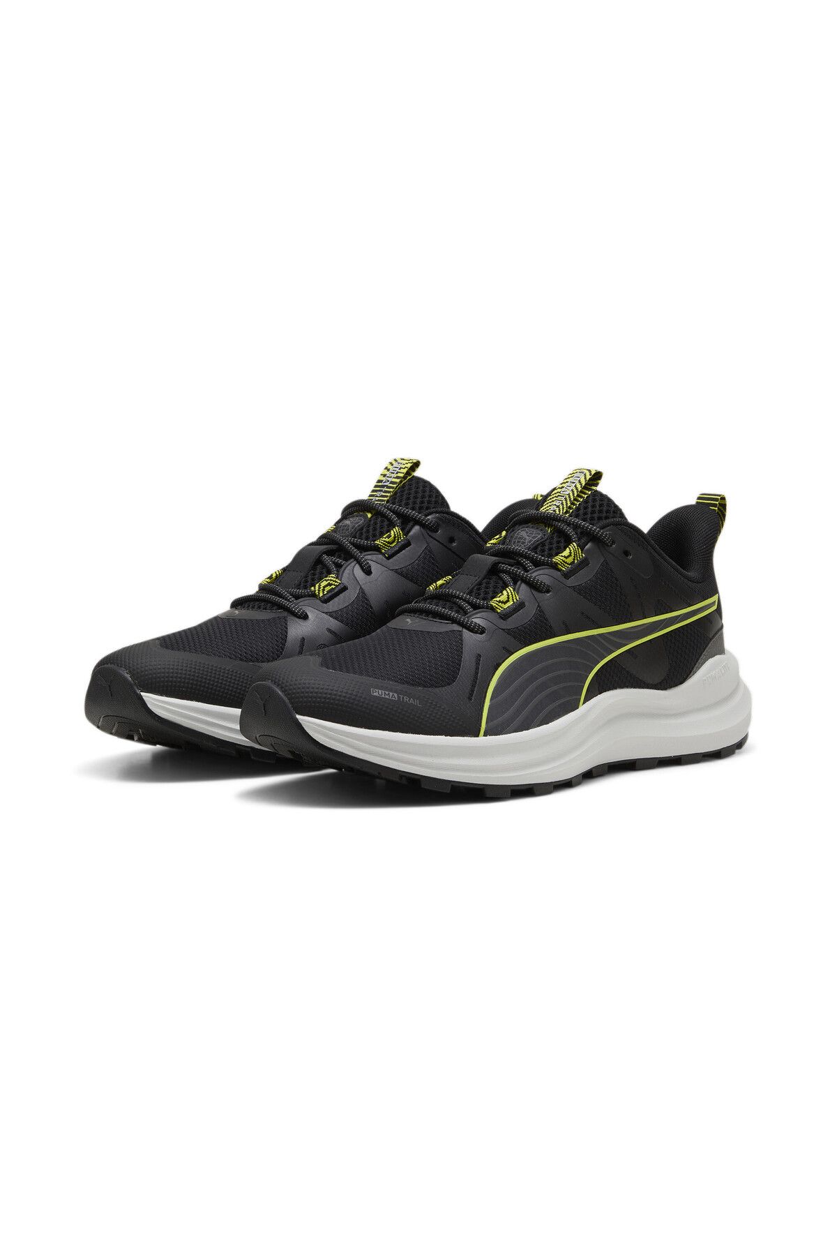 Puma black flat shoes sales