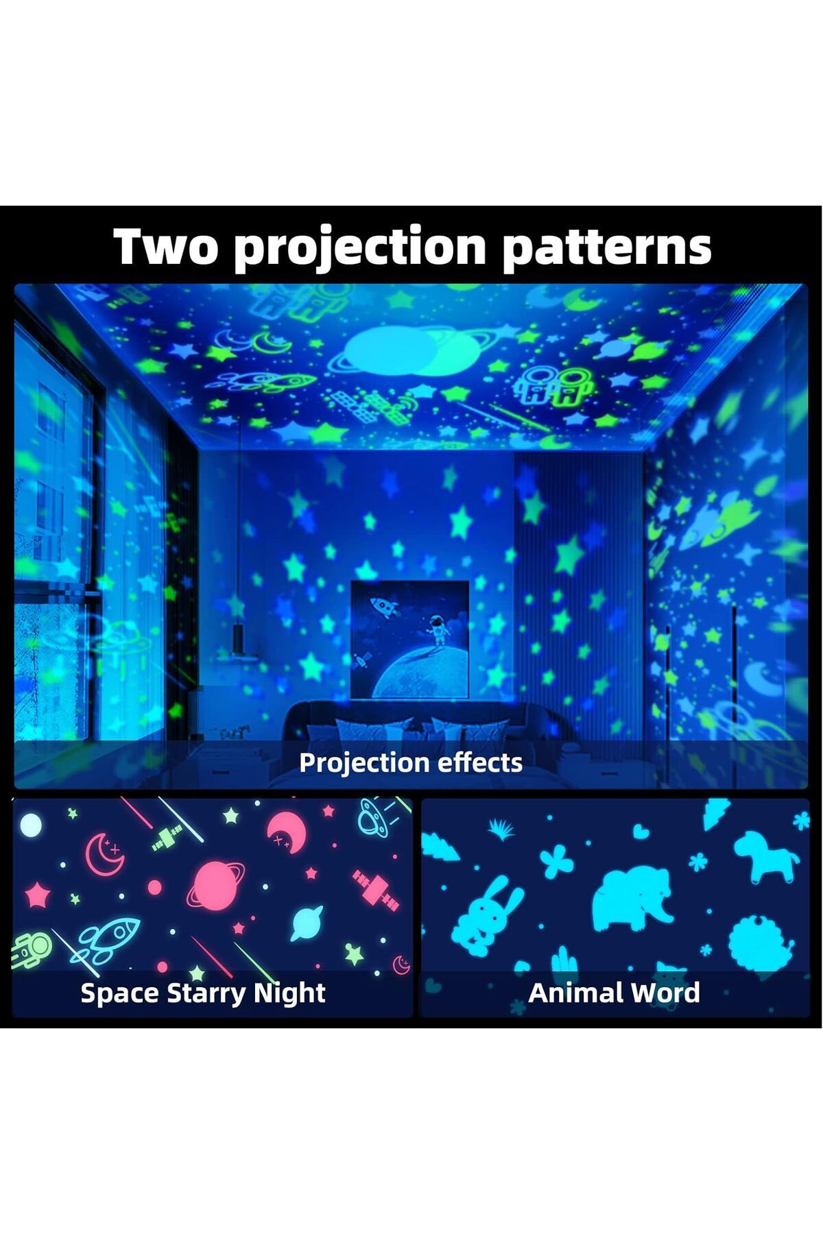 Genetic-Moredig Baby Projector - 8 Lighting Night Lamp with 12 Music and Timer 2