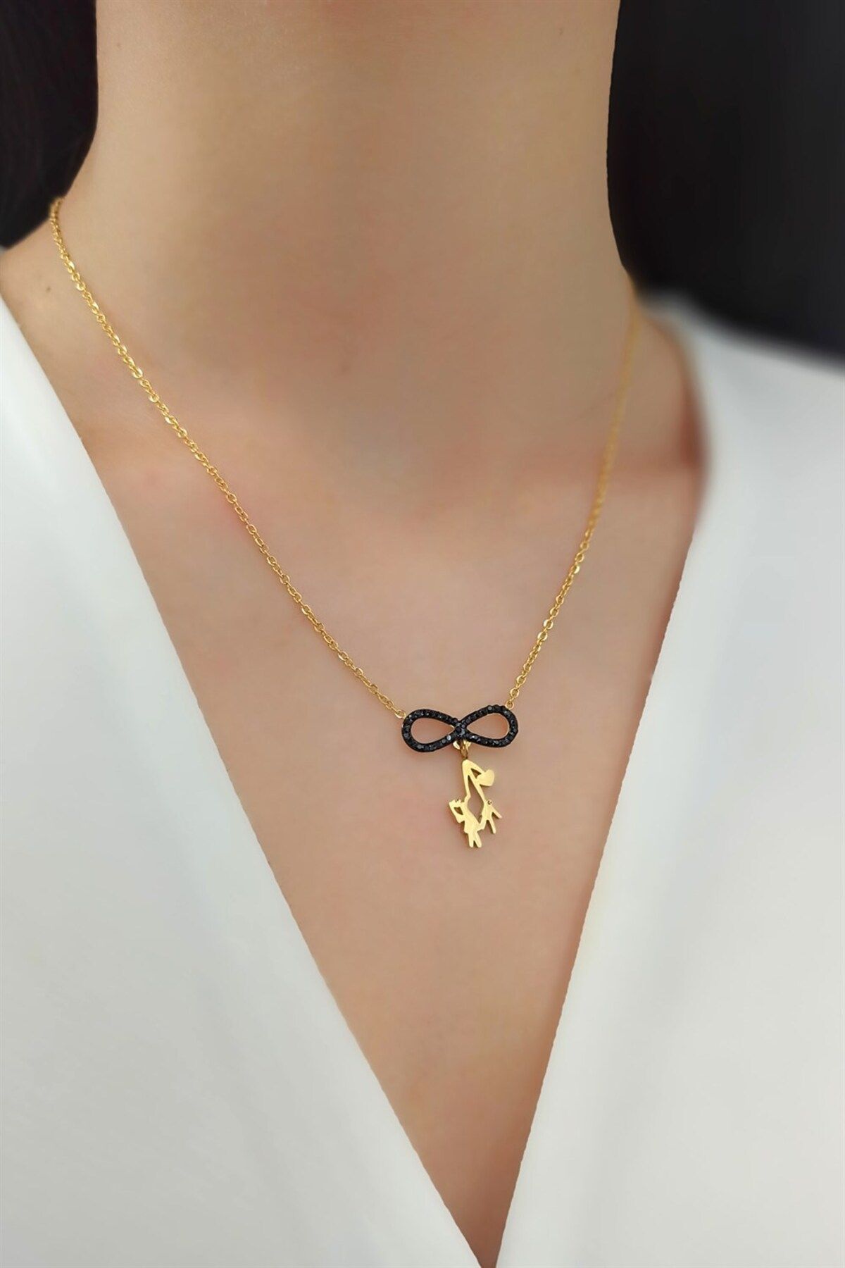 Necklace infinity 2025 stone