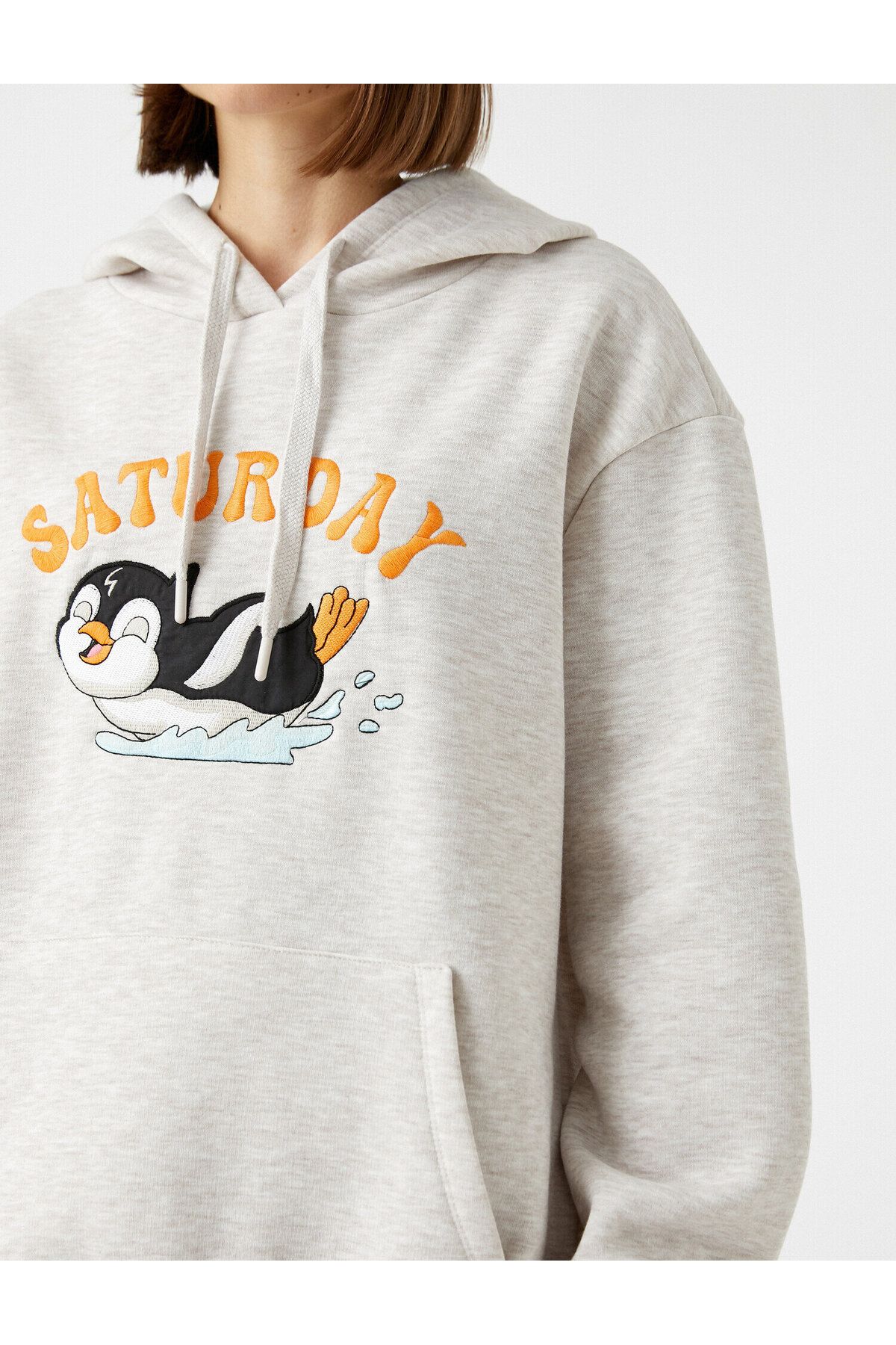 Koton Printed Sweatshirt Hooded with Pockets Trendyol