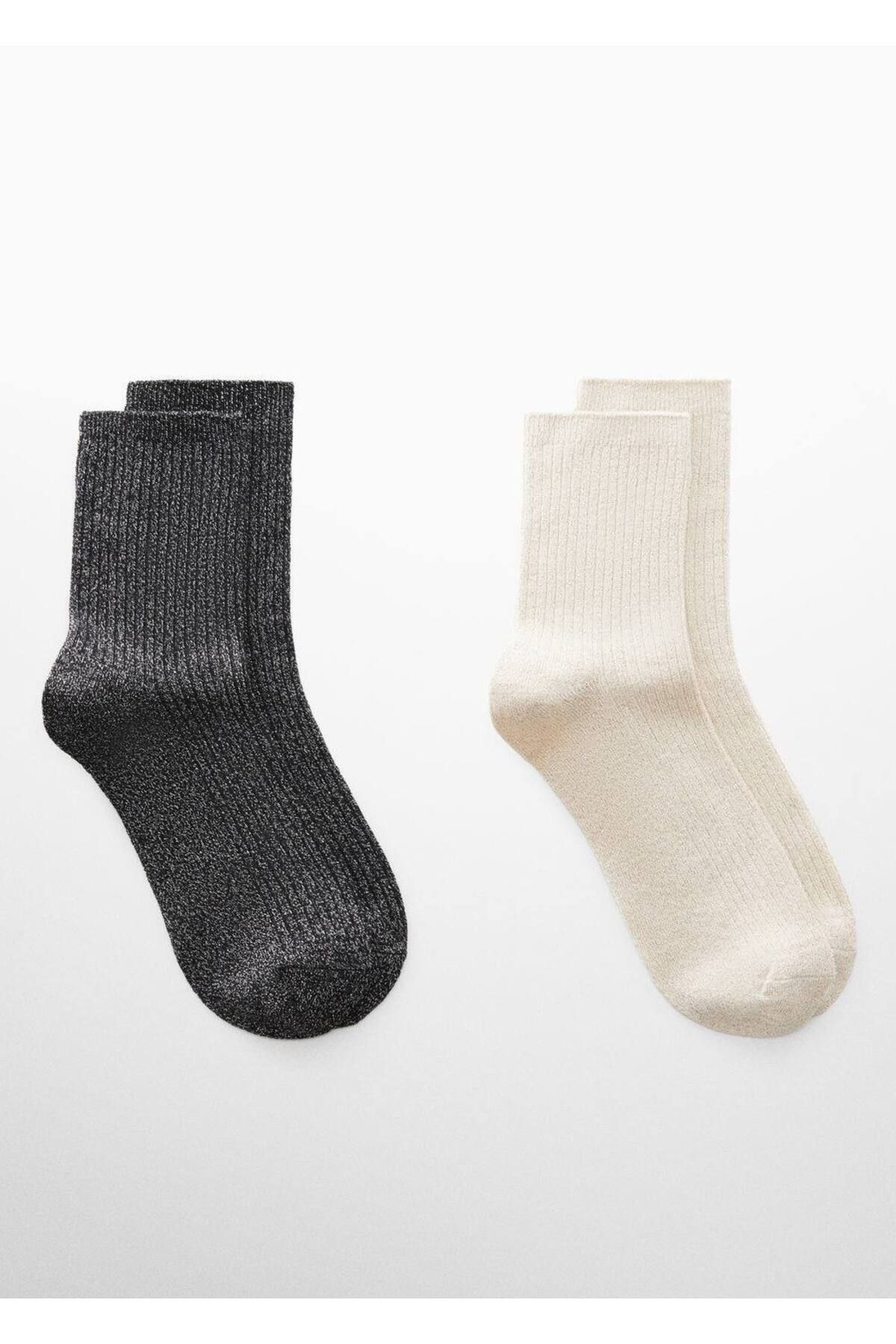 MANGO Woman-2er-Pack Lurex-Socken 2
