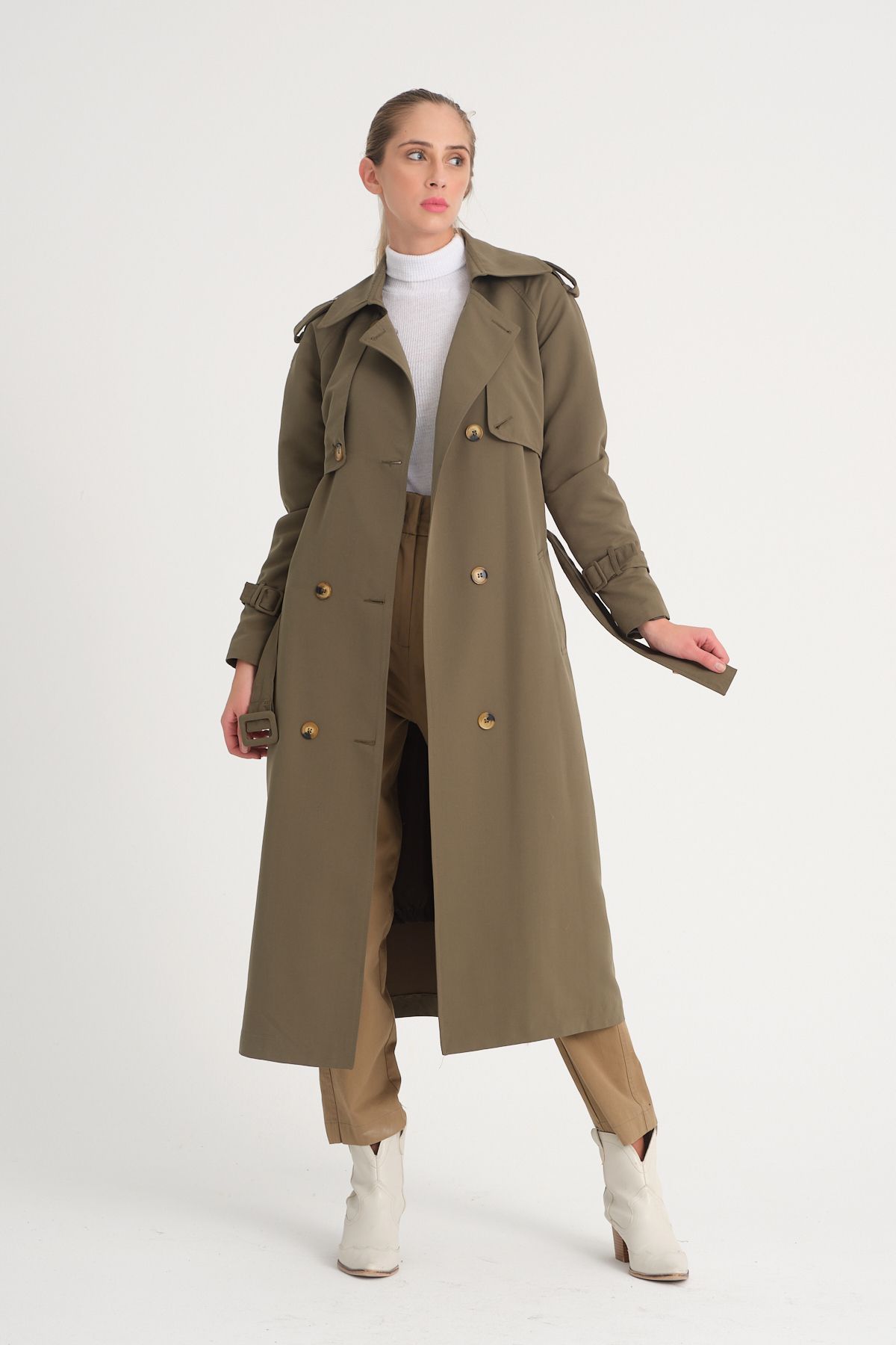 Zara khaki trench coat hotsell
