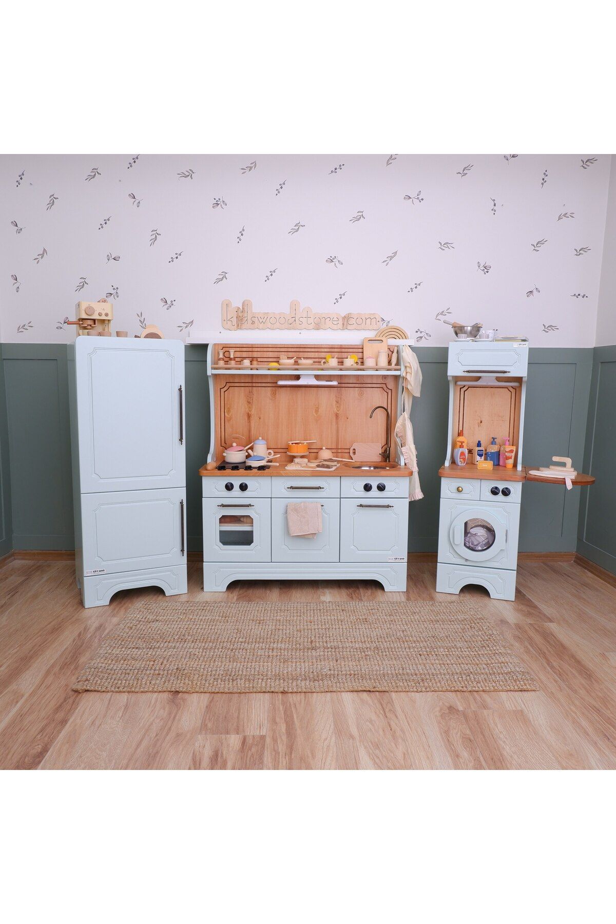 Toddler kitchen set wooden on sale