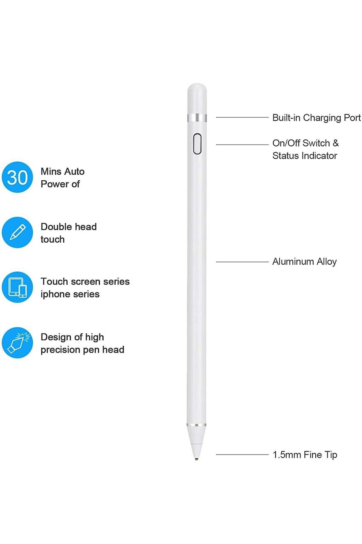 Samsung Galaxy Tab A9 8.7 inç SM-X110 Uyumlu Dokunmatik Çizim ve Tasarım İçin Active Stylus Pen 3