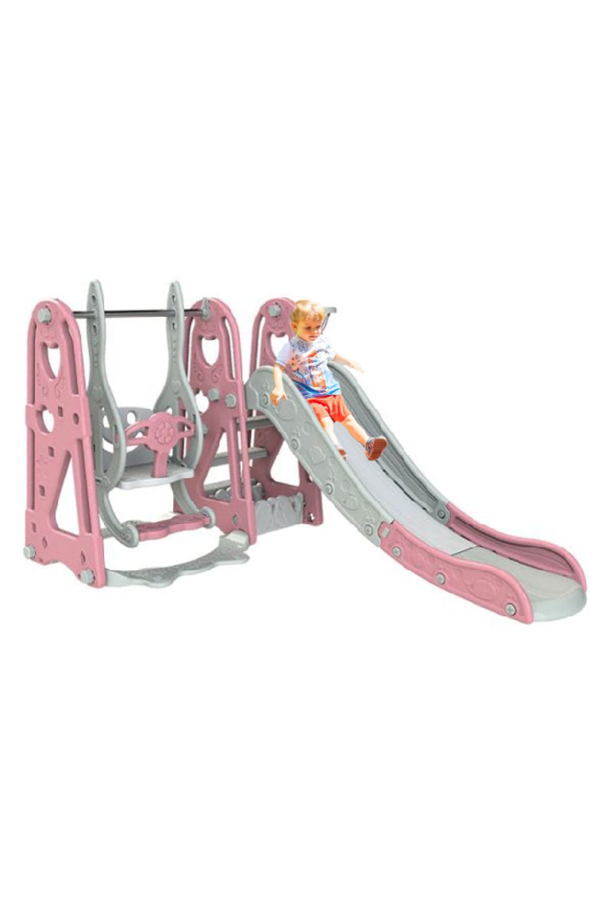 KÜLTÜR ÇOCUK OKUL ÖNCESİ EĞİTİM ARAÇLARI Pembe (Harf) Basket Potalı Salıncak ve Kaydırak Seti Çocuk Kaydırak Salıncak Seti
