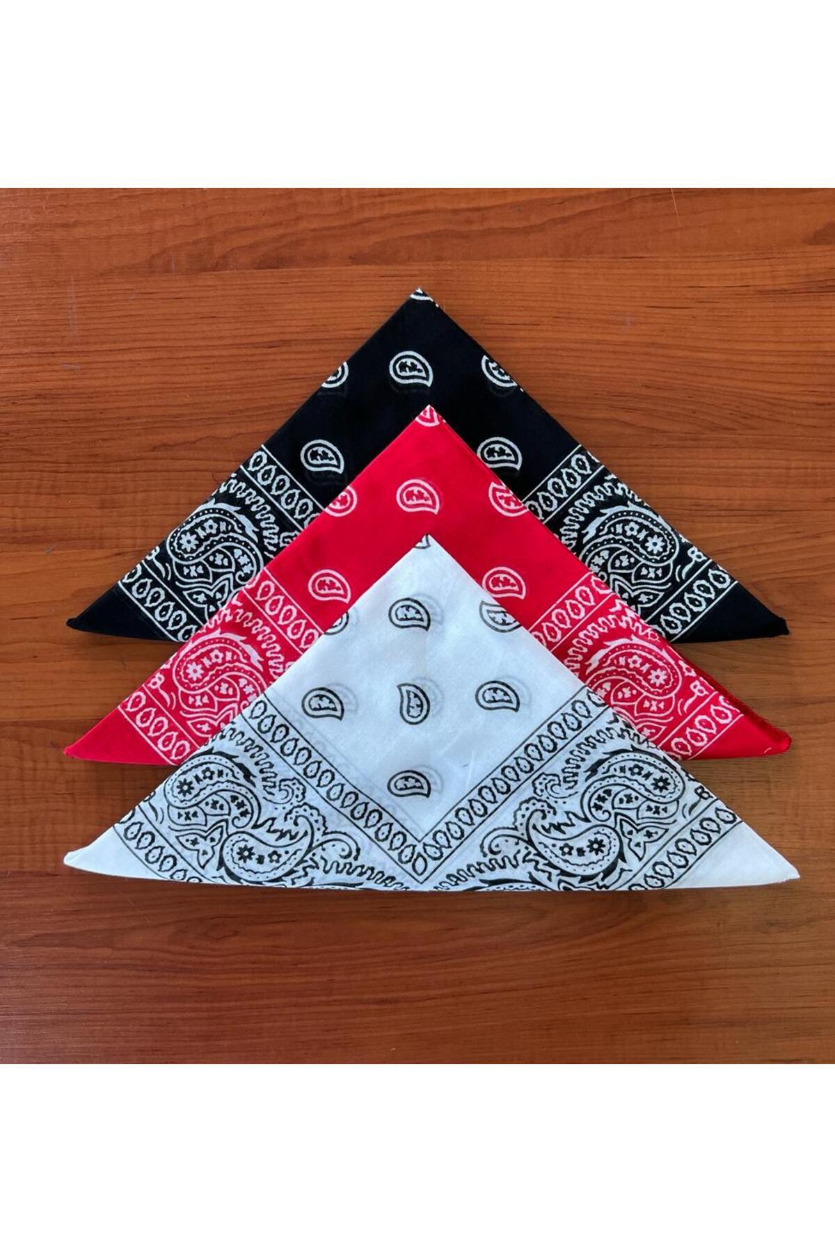 3 lü En Sevilen Renkler Etnik Desen Bandana 3