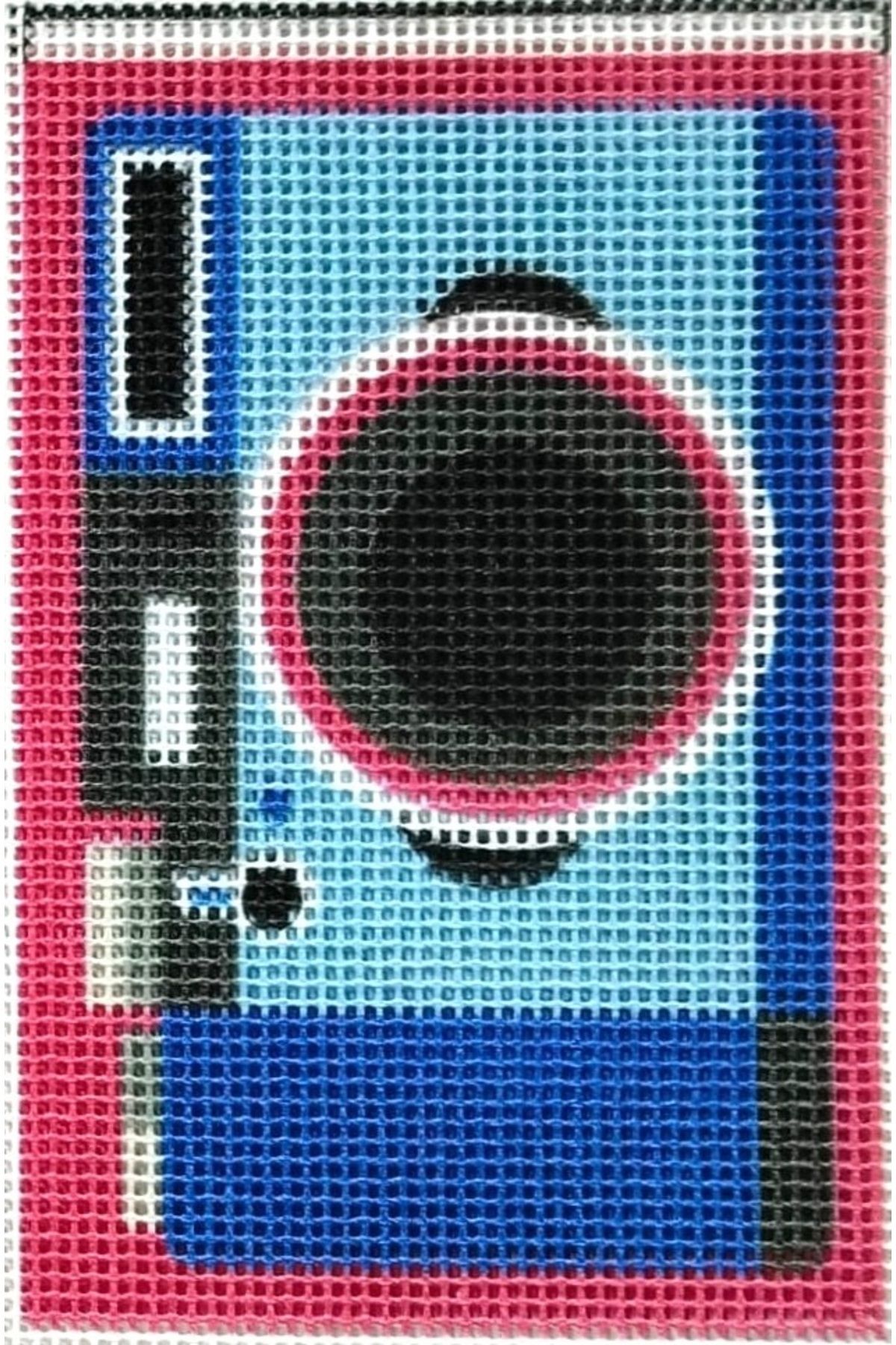 Anchor-Printed Unprocessed Tapestry Panel Etamine Nostalgic Phone and Camera Patterned 9x14x2 3