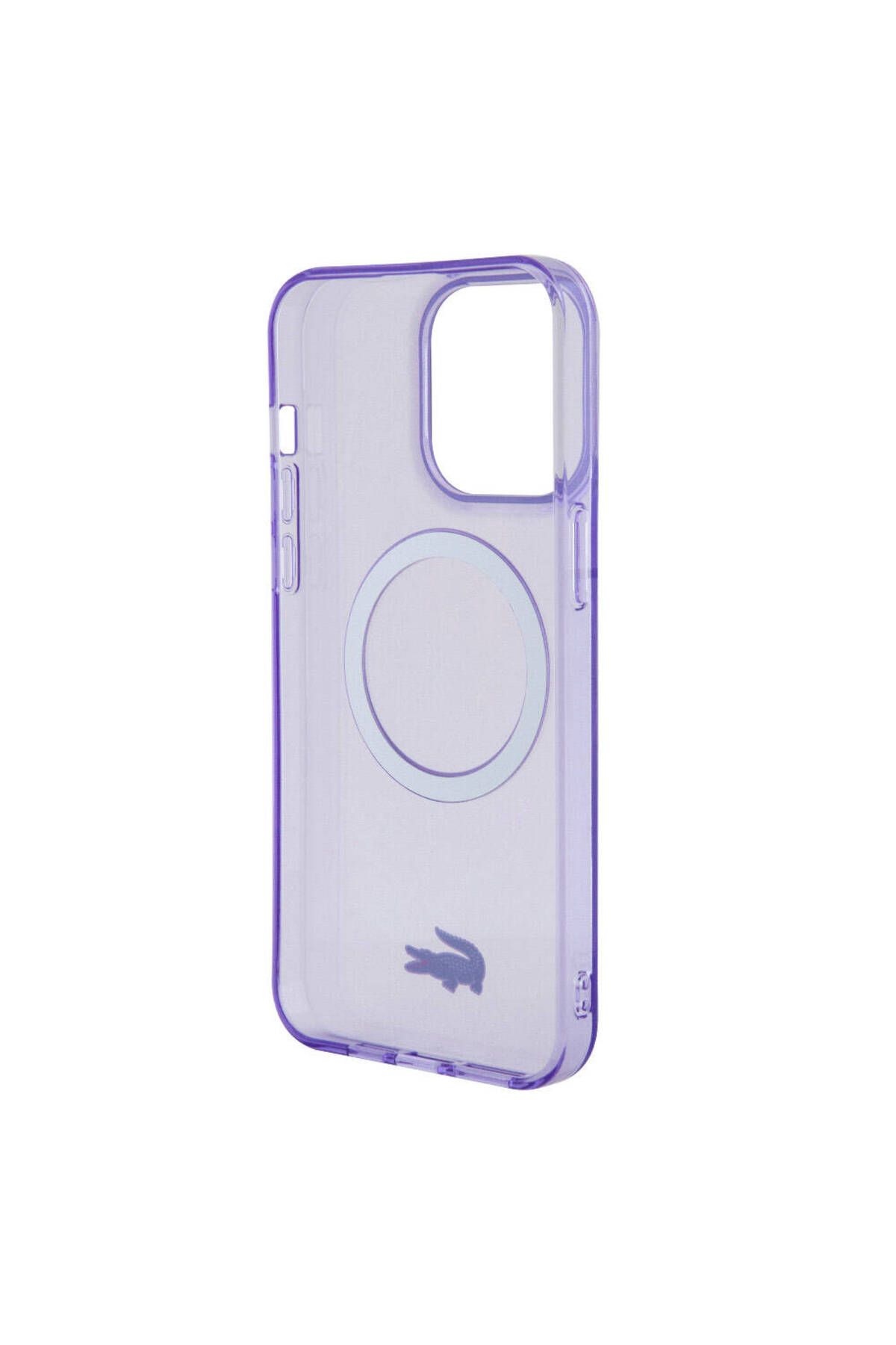 کاور و قاب بنفش iPhone 15 Pro Case دارای مجوز MAGSAFE آرم تمساح نمادین سخت Parme Purple Lacoste
