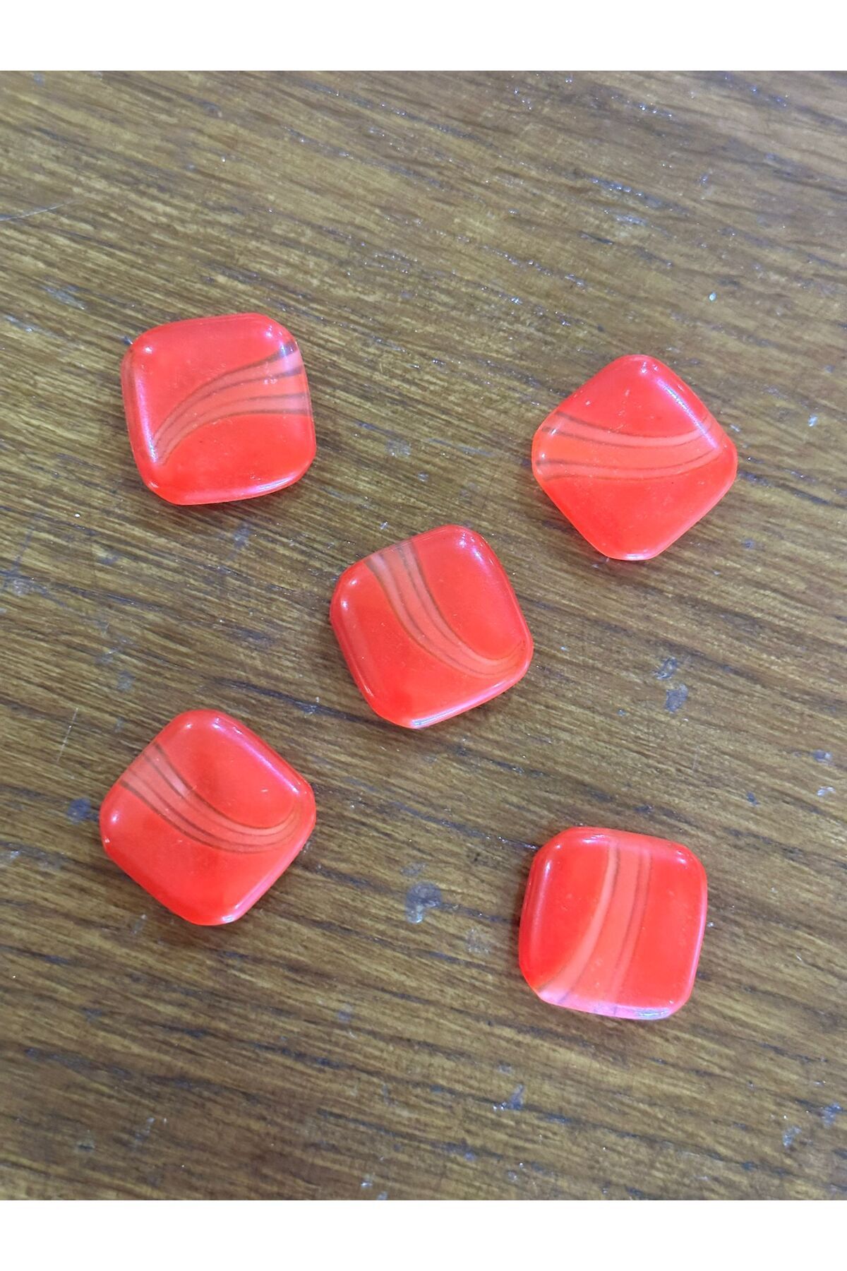 Gönülden Tasarım-5 Pieces 2x2 cm Cam Flowing Patterned Perforated Button Pomegranate 1