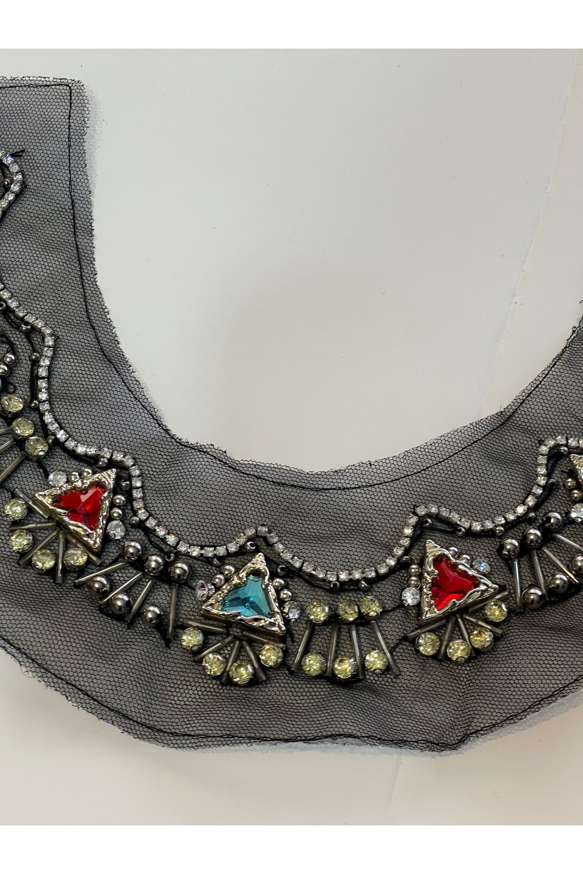 G n lden Tasar m 26x4 Cm Stone Beaded Design Clothing Collar Accessory Applique Sewing